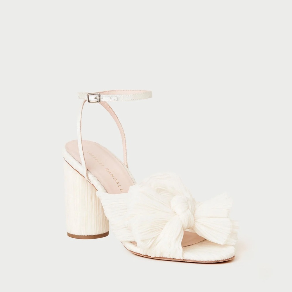 Loeffler Randall Camellia pleated bow heel